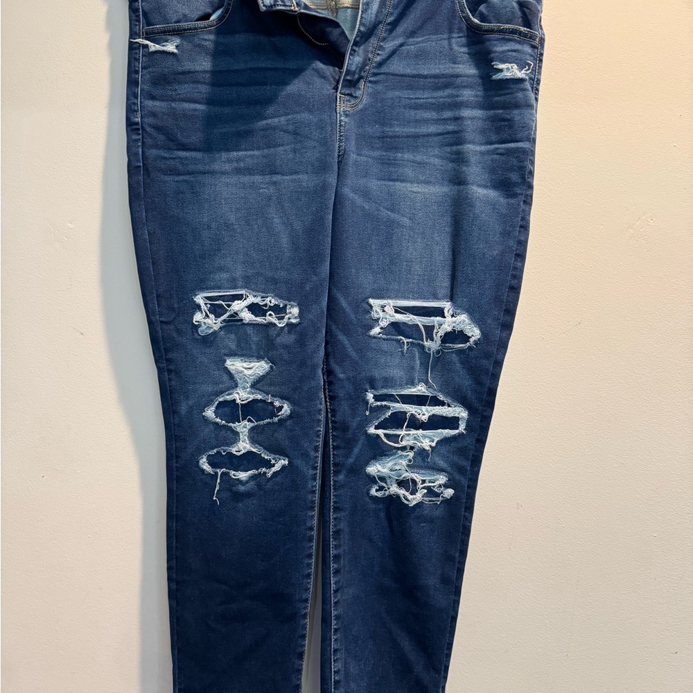 American Eagle Outfitters Dark Blue Distressed Jeggings